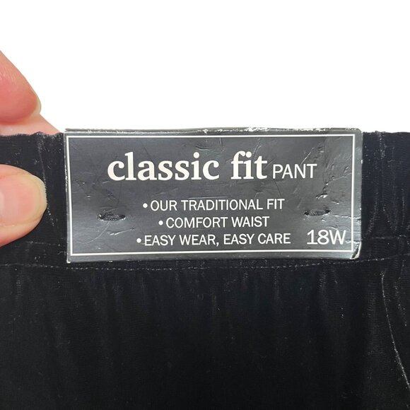 Alfred Dunner Womens Classic Fit Tapered Leg Stretch Black Velvet Pants 18W - Picture 3 of 7
